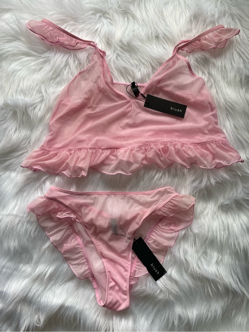 Blush lingerie flutter set